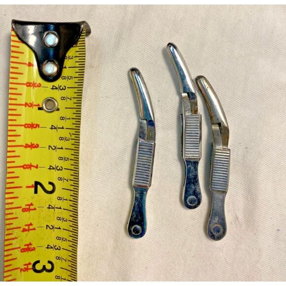 3 Embalming Mortician Vintage Clamps Clips Trocar Morbid Death Funeral Supply - Picture 1 of 3